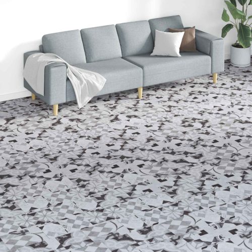 vidaXL Padlódeszkák 18 pcs Szürke 5,26 m² PVC