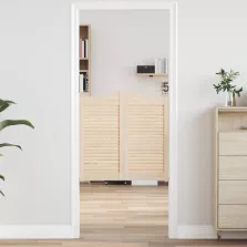 vidaXL Lengő Ajtók 2 pcs Természetes Tömör Fenyőfa