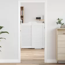 vidaXL Lengő Ajtók Fehér 90 x 40 cm Tömör Fenyőfa