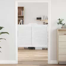 vidaXL Lengő Ajtók 2 pcs Fehér Tömör Fenyőfa