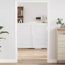 vidaXL Lengő Ajtók 2 pcs Fehér Tömör Fenyőfa