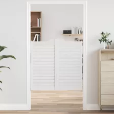 vidaXL Lengő Ajtók 2 pcs Fehér Tömör Fenyőfa