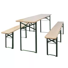   vidaXL összecsukható fenyőfa sörasztal 2 sörpaddal 220 cm