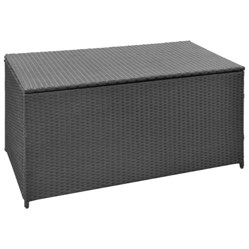 vidaXL fekete polyrattan kerti tárolóláda 120 x 50 x 60 cm