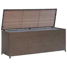 vidaXL barna polyrattan kerti tárolóláda 120 x 50 x 60 cm