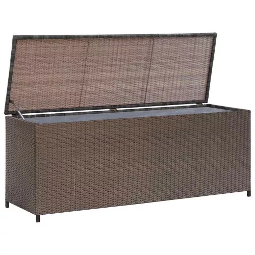 vidaXL barna polyrattan kerti tárolóláda 120 x 50 x 60 cm