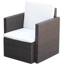   vidaXL barna polyrattan kerti szék hát- és ülőpárnával