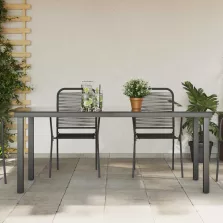   vidaXL fekete alumínium és üveg kerti asztal 190 x 90 x 74 cm