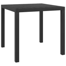   vidaXL fekete alumínium és WPC kerti asztal 80 x 80 x 74 cm