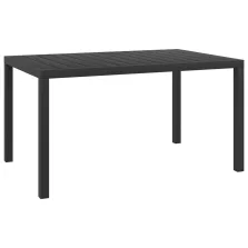   vidaXL fekete alumínium és WPC kerti asztal 150 x 90 x 74 cm