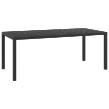   vidaXL fekete alumínium és WPC kerti asztal 185 x 90 x 74 cm