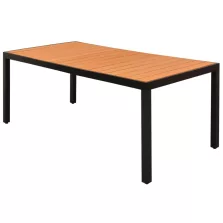   vidaXL barna alumínium és WPC kerti asztal 185 x 90 x 74 cm