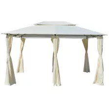 vidaXL fehér kerti pavilon függönyökkel 4 x 3 m