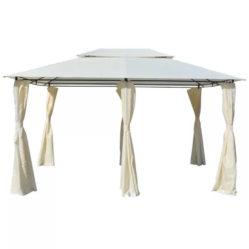 vidaXL fehér kerti pavilon függönyökkel 4 x 3 m