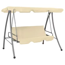 vidaXL homokfehér kültéri hintaágy tetőponyvával