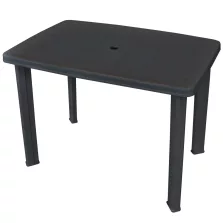   vidaXL antracitszürke műanyag kerti asztal 101 x 68 x 72 cm