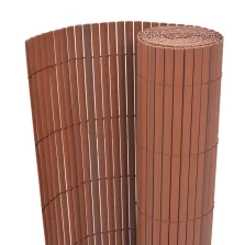 vidaXL barna kétoldalas PVC kerti kerítés 90 x 300 cm