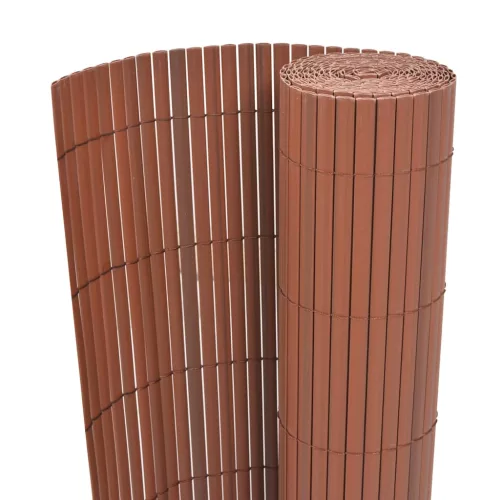 vidaXL barna kétoldalas PVC kerti kerítés 90 x 300 cm