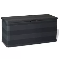 vidaXL fekete kerti tárolóláda 117 x 45 x 56 cm