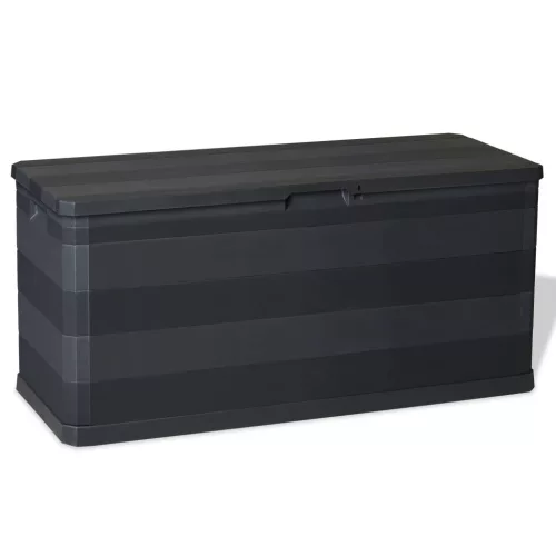 vidaXL fekete kerti tárolóláda 117 x 45 x 56 cm