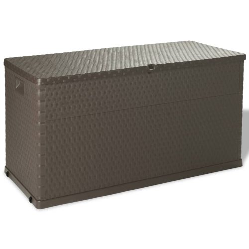 vidaXL barna PP rattan kerti tárolóláda 120 x 56 x 63 cm