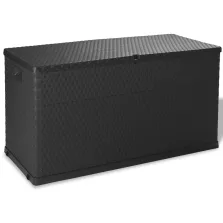   vidaXL antracitszürke PP rattan kerti tárolóláda 120 x 56 x 63 cm