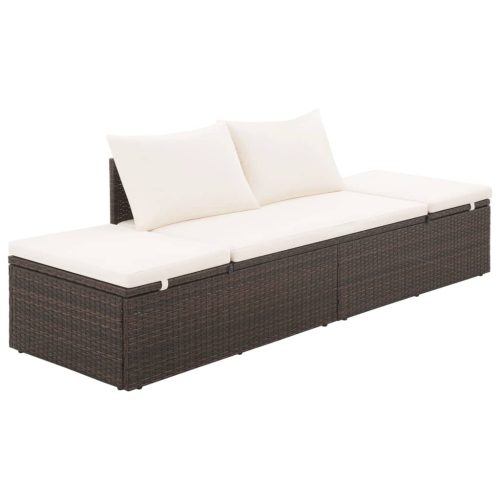 vidaXL barna polyrattan kerti ágy 195 x 60 cm