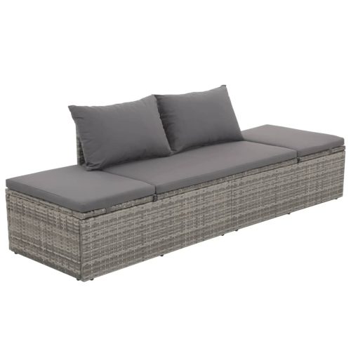 vidaXL szürke polyrattan kerti ágy 195 x 60 cm