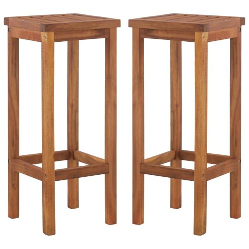 vidaXL 2 db tömör akácfa bárszék