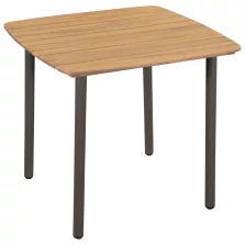   vidaXL tömör akácfa és acél kerti asztal 80 x 80 x 72 cm