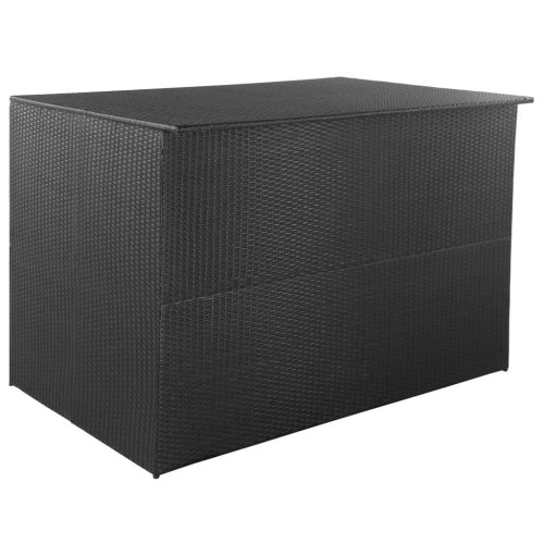 vidaXL fekete polyrattan kerti tárolóláda 150 x 100 x 100 cm