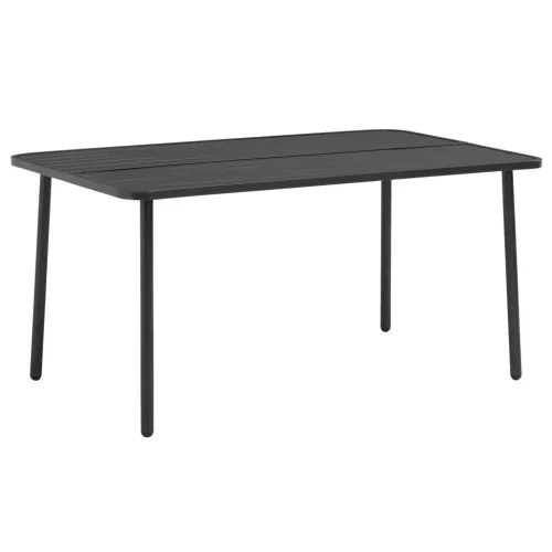 vidaXL sötétszürke acél kerti asztal 150 x 90 x 72 cm