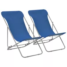   vidaXL 2 db kék acél/oxford szövet összecsukható strandszék