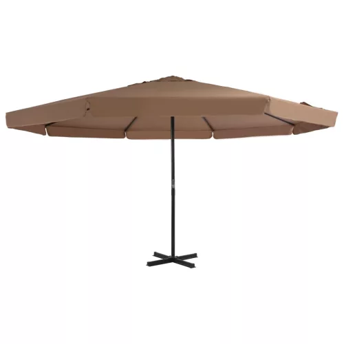 vidaXL tópszínű kerti napernyő alumínium tartórúddal, 500 cm átmérőjű