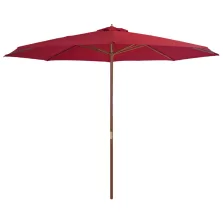 vidaXL burgundi vörös kültéri napernyő farúddal 350 cm