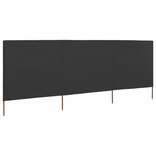 vidaXL antracitszürke szövet 3-paneles szélellenző 400 x 120 cm