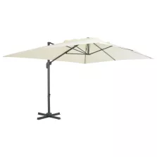   vidaXL homokszínű konzolos kerti napernyő alumíniumrúddal 400 x 300 cm