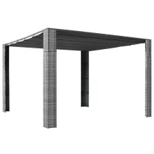   vidaXL szürke és antracit polyrattan pavilon tetővel 300x300x200 cm