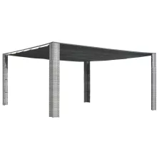   vidaXL szürke és antracit polyrattan pavilon tetővel 400x400x200 cm