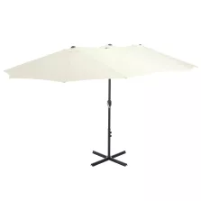   vidaXL homokszínű kültéri napernyő alumíniumrúddal 460 x 270 cm