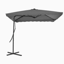   vidaXL antracitszürke kültéri napernyő acélrúddal 250 x 250 cm