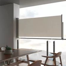   vidaXL krémszínű behúzható oldalsó terasz napellenző 100 x 300 cm