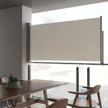   vidaXL krémszínű behúzható oldalsó terasz napellenző 120 x 300 cm