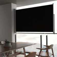   vidaXL fekete behúzható oldalsó terasz napellenző 140 x 300 cm