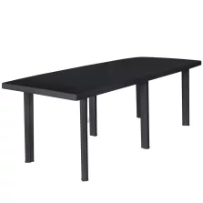   vidaXL antracitszürke műanyag kerti asztal 216 x 90 x 72 cm