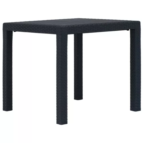 vidaXL antracitszürke rattan küllemű műanyag kerti asztal 79x79x72 cm
