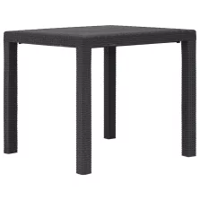   vidaXL barna rattan küllemű műanyag kerti asztal 79 x 79 x 72 cm