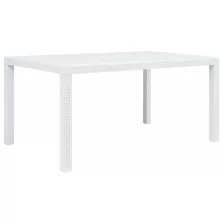   vidaXL fehér rattan hatású műanyag kerti asztal 150 x 90 x 72 cm