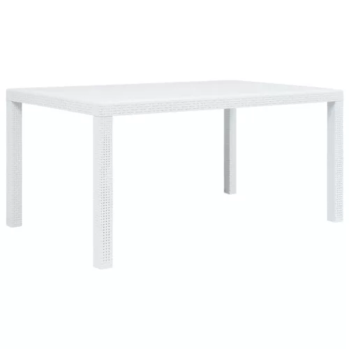 vidaXL fehér rattan hatású műanyag kerti asztal 150 x 90 x 72 cm