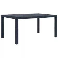   vidaXL antracit rattan hatású műanyag kerti asztal 150 x 90 x 72 cm